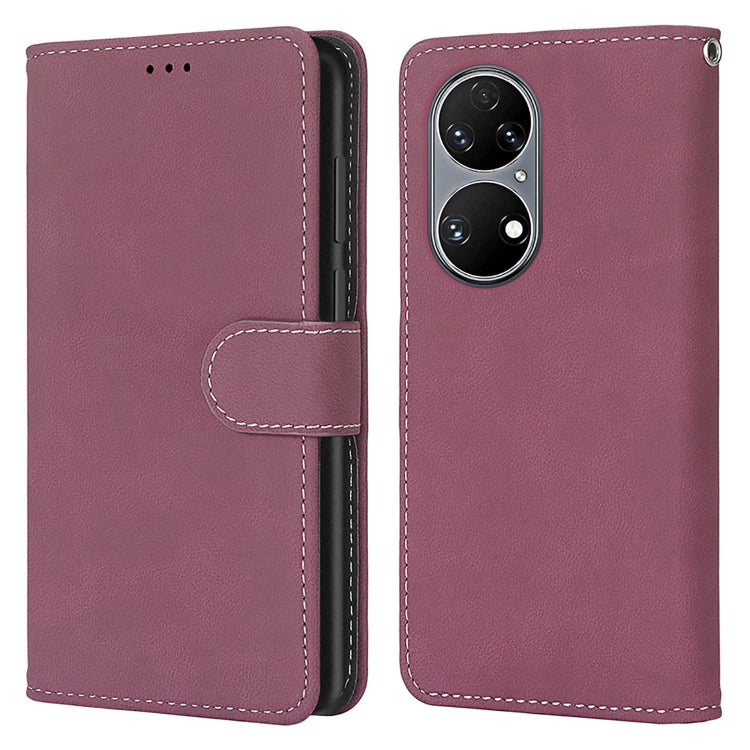 For Huawei P50 Retro Frosted Horizontal Flip PU Leather Case with Holder & Card Slots & Wallet & Photo Frame
