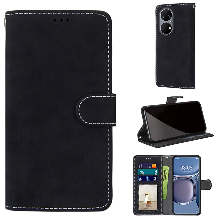 For Huawei P50 Retro Frosted Horizontal Flip PU Leather Case with Holder & Card Slots & Wallet & Photo Frame