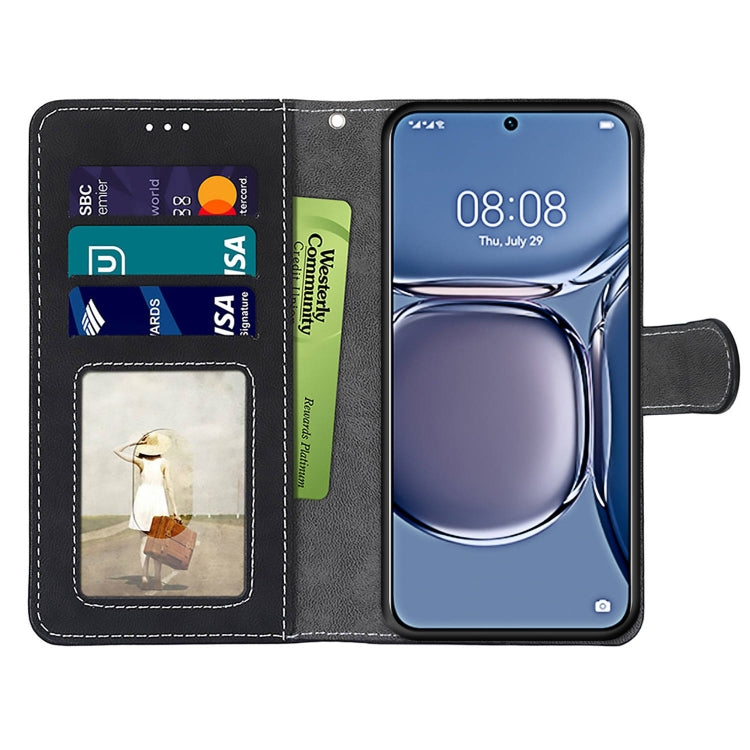 For Huawei P50 Retro Frosted Horizontal Flip PU Leather Case with Holder & Card Slots & Wallet & Photo Frame