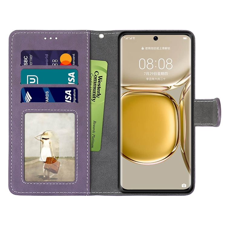 For Huawei P50 Pro Retro Frosted Horizontal Flip PU Leather Case with Holder & Card Slots & Wallet & Photo Frame