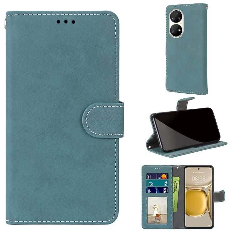 For Huawei P50 Pro Retro Frosted Horizontal Flip PU Leather Case with Holder & Card Slots & Wallet & Photo Frame