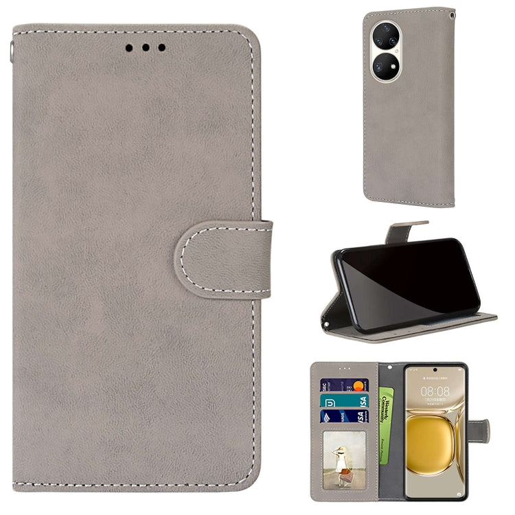 For Huawei P50 Pro Retro Frosted Horizontal Flip PU Leather Case with Holder & Card Slots & Wallet & Photo Frame