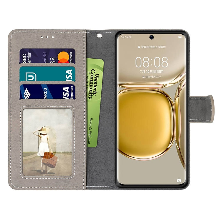 For Huawei P50 Pro Retro Frosted Horizontal Flip PU Leather Case with Holder & Card Slots & Wallet & Photo Frame