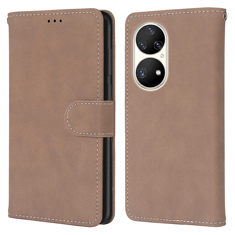 For Huawei P50 Pro Retro Frosted Horizontal Flip PU Leather Case with Holder & Card Slots & Wallet & Photo Frame