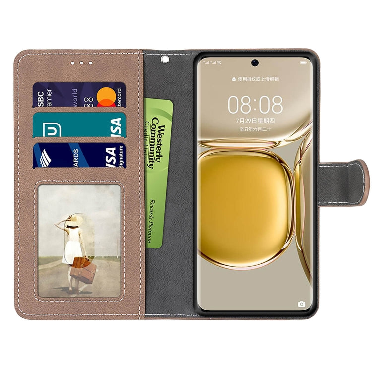 For Huawei P50 Pro Retro Frosted Horizontal Flip PU Leather Case with Holder & Card Slots & Wallet & Photo Frame