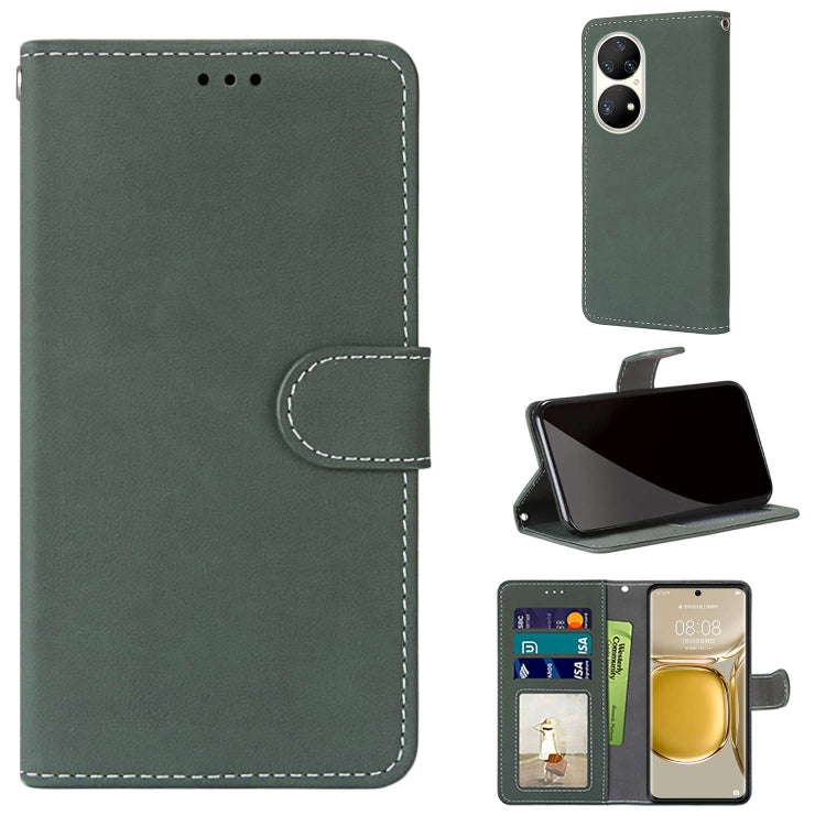 For Huawei P50 Pro Retro Frosted Horizontal Flip PU Leather Case with Holder & Card Slots & Wallet & Photo Frame