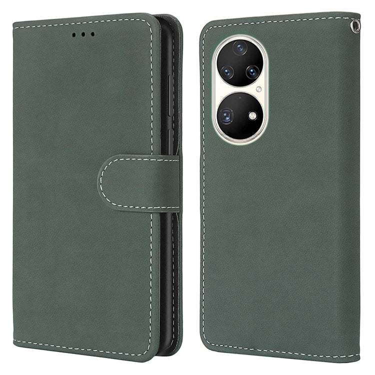 For Huawei P50 Pro Retro Frosted Horizontal Flip PU Leather Case with Holder & Card Slots & Wallet & Photo Frame
