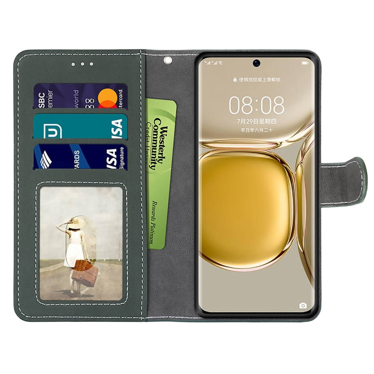 For Huawei P50 Pro Retro Frosted Horizontal Flip PU Leather Case with Holder & Card Slots & Wallet & Photo Frame