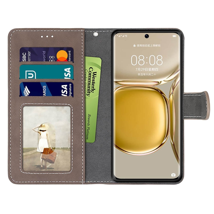 For Huawei P50 Pro Retro Frosted Horizontal Flip PU Leather Case with Holder & Card Slots & Wallet & Photo Frame