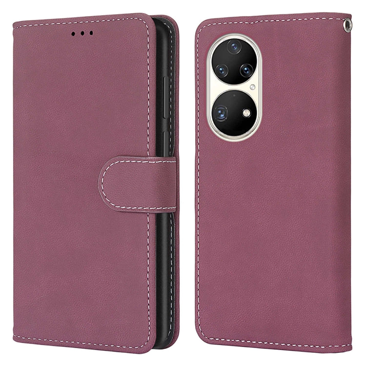 For Huawei P50 Pro Retro Frosted Horizontal Flip PU Leather Case with Holder & Card Slots & Wallet & Photo Frame
