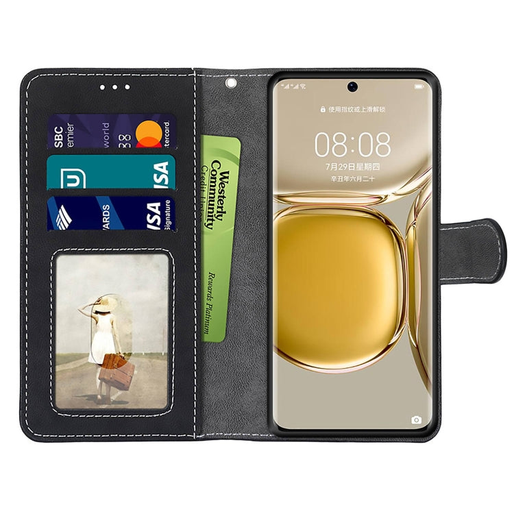 For Huawei P50 Pro Retro Frosted Horizontal Flip PU Leather Case with Holder & Card Slots & Wallet & Photo Frame