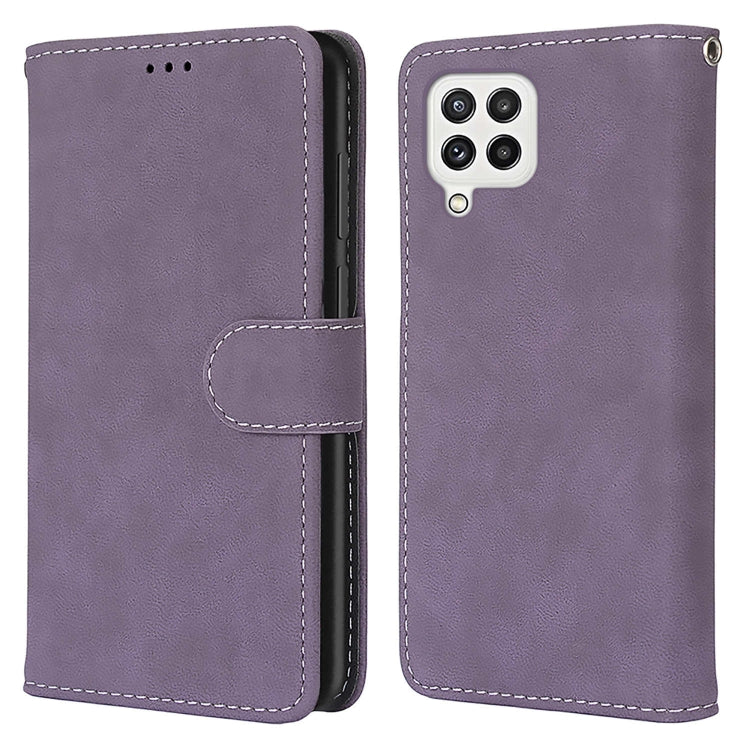 For Samsung Galaxy A22 4G Retro Frosted Horizontal Flip PU Leather Case with Holder & Card Slots & Wallet & Photo Frame