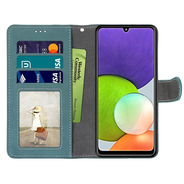 For Samsung Galaxy A22 4G Retro Frosted Horizontal Flip PU Leather Case with Holder & Card Slots & Wallet & Photo Frame