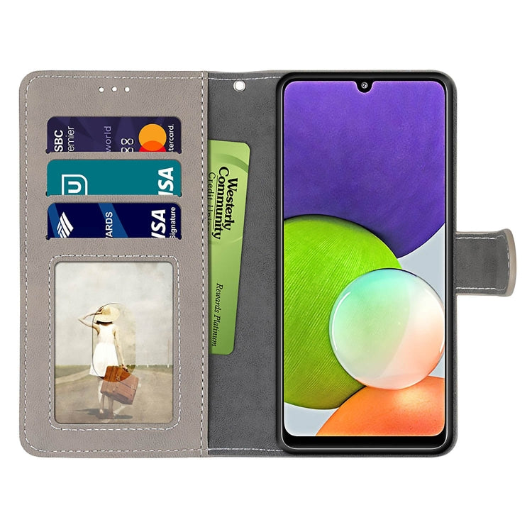For Samsung Galaxy A22 4G Retro Frosted Horizontal Flip PU Leather Case with Holder & Card Slots & Wallet & Photo Frame