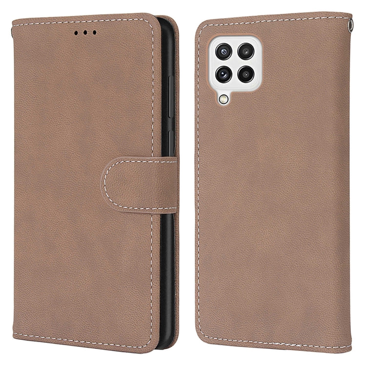 For Samsung Galaxy A22 4G Retro Frosted Horizontal Flip PU Leather Case with Holder & Card Slots & Wallet & Photo Frame