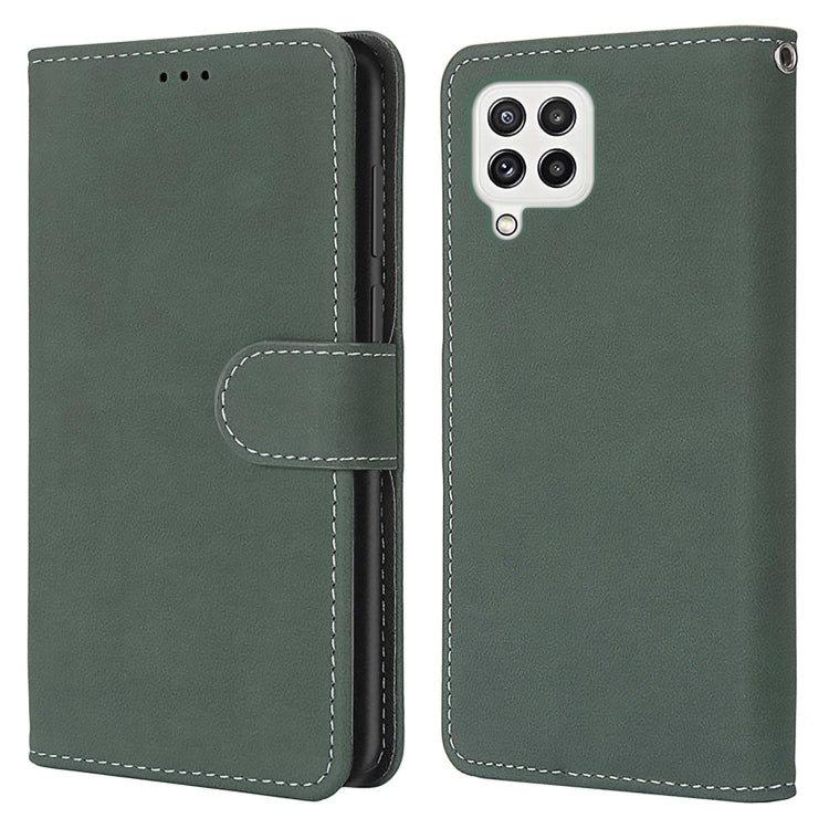 For Samsung Galaxy A22 4G Retro Frosted Horizontal Flip PU Leather Case with Holder & Card Slots & Wallet & Photo Frame