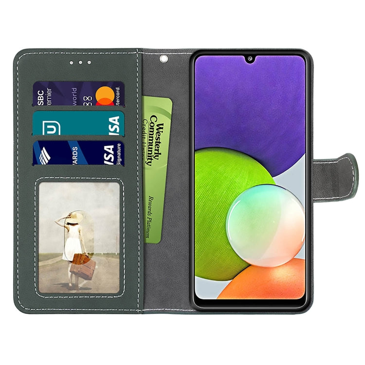 For Samsung Galaxy A22 4G Retro Frosted Horizontal Flip PU Leather Case with Holder & Card Slots & Wallet & Photo Frame