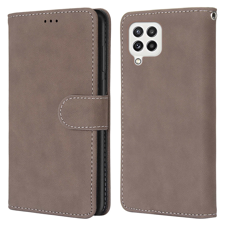 For Samsung Galaxy A22 4G Retro Frosted Horizontal Flip PU Leather Case with Holder & Card Slots & Wallet & Photo Frame