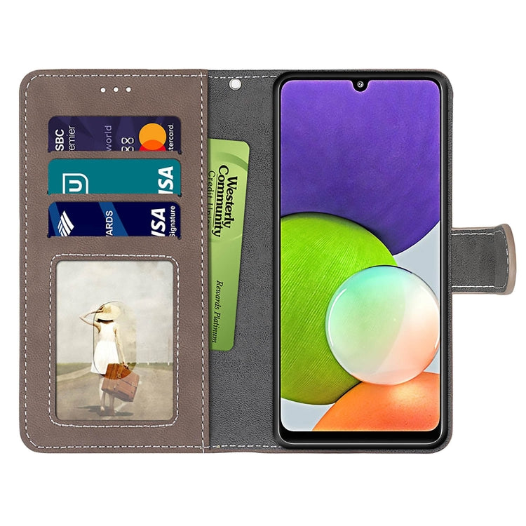For Samsung Galaxy A22 4G Retro Frosted Horizontal Flip PU Leather Case with Holder & Card Slots & Wallet & Photo Frame