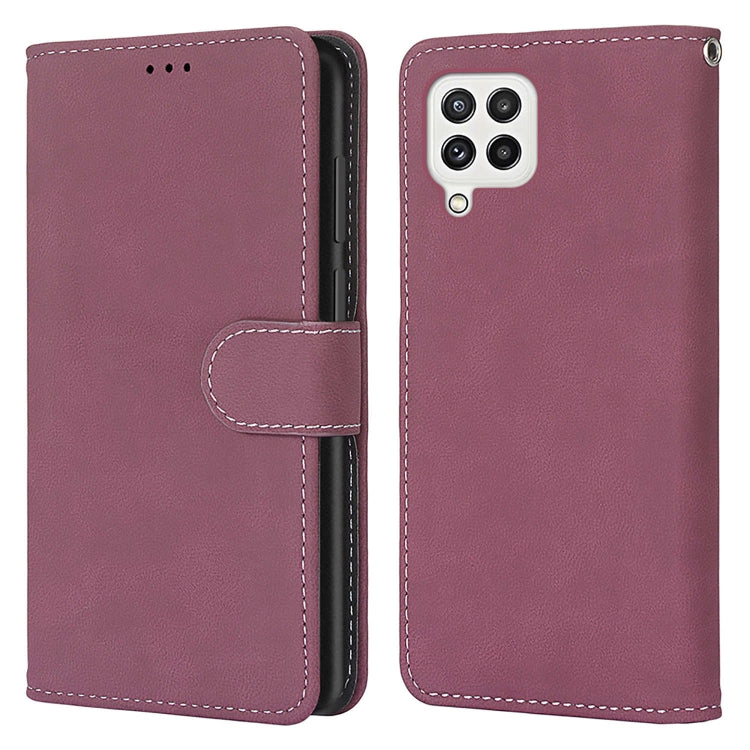 For Samsung Galaxy A22 4G Retro Frosted Horizontal Flip PU Leather Case with Holder & Card Slots & Wallet & Photo Frame