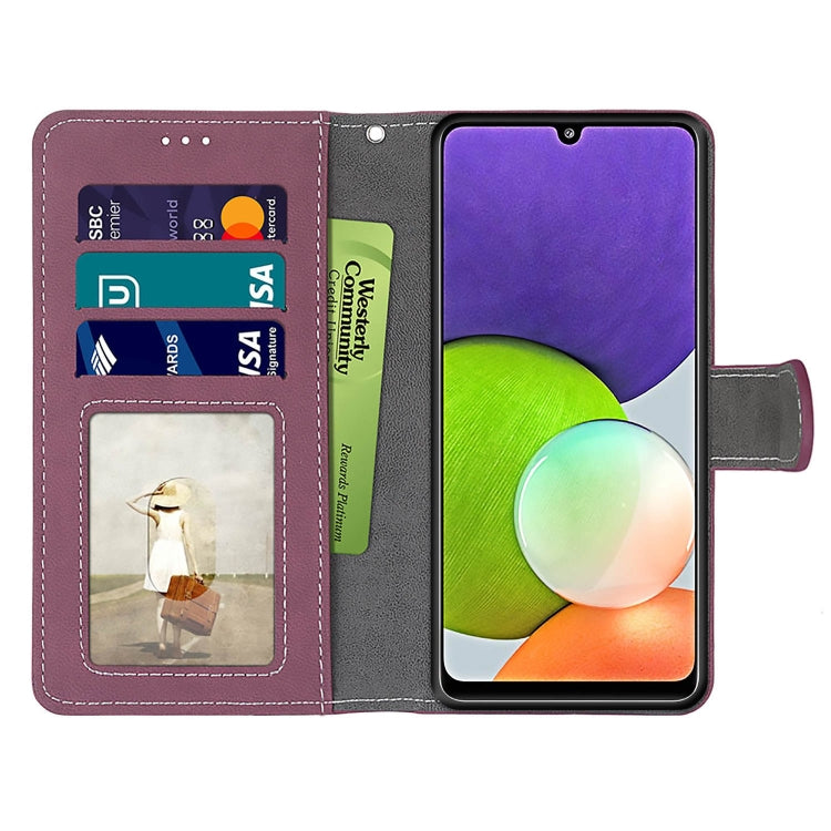 For Samsung Galaxy A22 4G Retro Frosted Horizontal Flip PU Leather Case with Holder & Card Slots & Wallet & Photo Frame