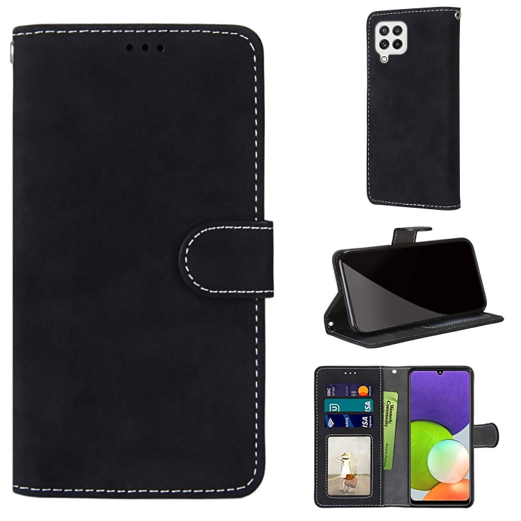 For Samsung Galaxy A22 4G Retro Frosted Horizontal Flip PU Leather Case with Holder & Card Slots & Wallet & Photo Frame