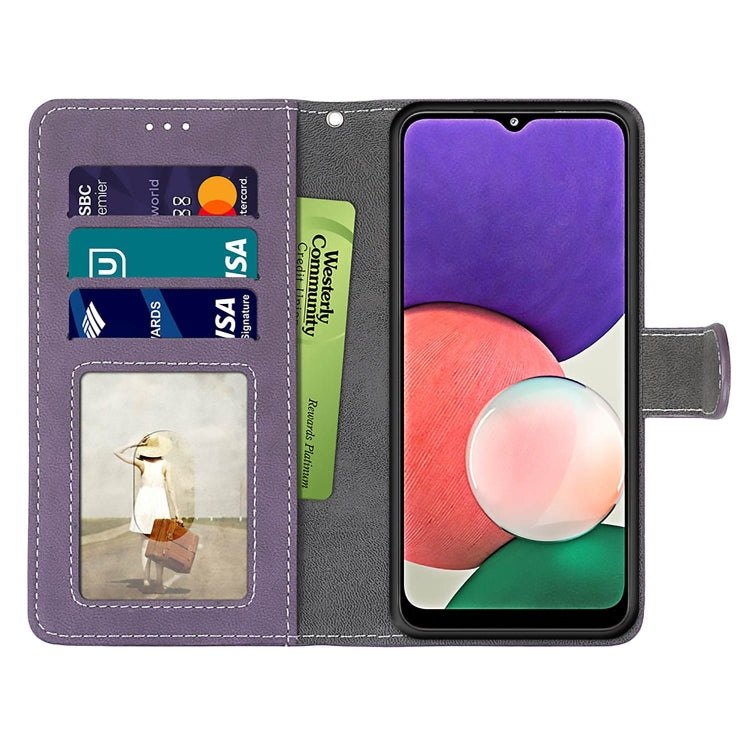 For Samsung Galaxy A22 5G Retro Frosted Horizontal Flip PU Leather Case with Holder & Card Slots & Wallet & Photo Frame