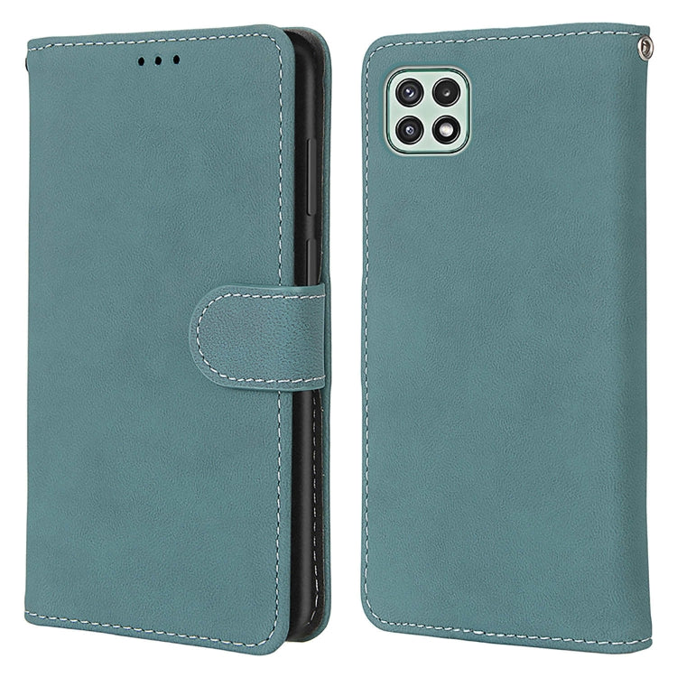 For Samsung Galaxy A22 5G Retro Frosted Horizontal Flip PU Leather Case with Holder & Card Slots & Wallet & Photo Frame