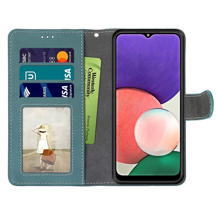 For Samsung Galaxy A22 5G Retro Frosted Horizontal Flip PU Leather Case with Holder & Card Slots & Wallet & Photo Frame