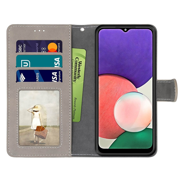 For Samsung Galaxy A22 5G Retro Frosted Horizontal Flip PU Leather Case with Holder & Card Slots & Wallet & Photo Frame