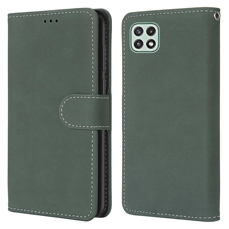 For Samsung Galaxy A22 5G Retro Frosted Horizontal Flip PU Leather Case with Holder & Card Slots & Wallet & Photo Frame