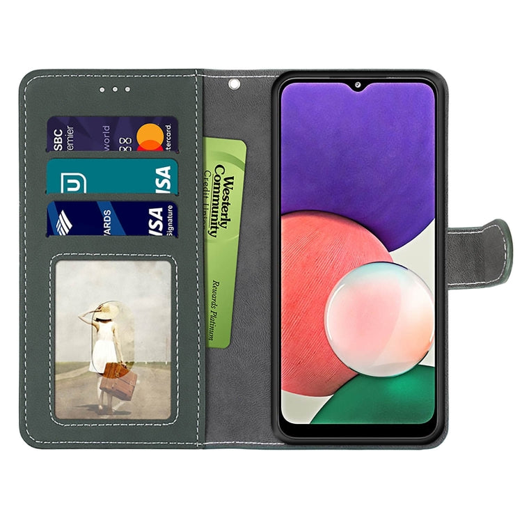 For Samsung Galaxy A22 5G Retro Frosted Horizontal Flip PU Leather Case with Holder & Card Slots & Wallet & Photo Frame
