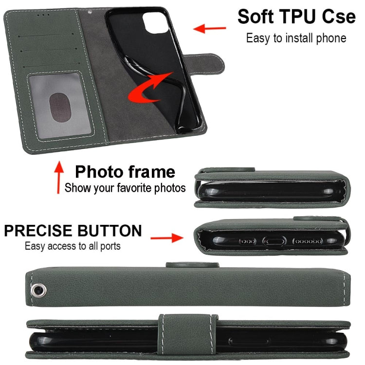 For Samsung Galaxy A22 5G Retro Frosted Horizontal Flip PU Leather Case with Holder & Card Slots & Wallet & Photo Frame