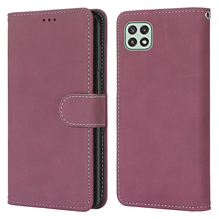 For Samsung Galaxy A22 5G Retro Frosted Horizontal Flip PU Leather Case with Holder & Card Slots & Wallet & Photo Frame
