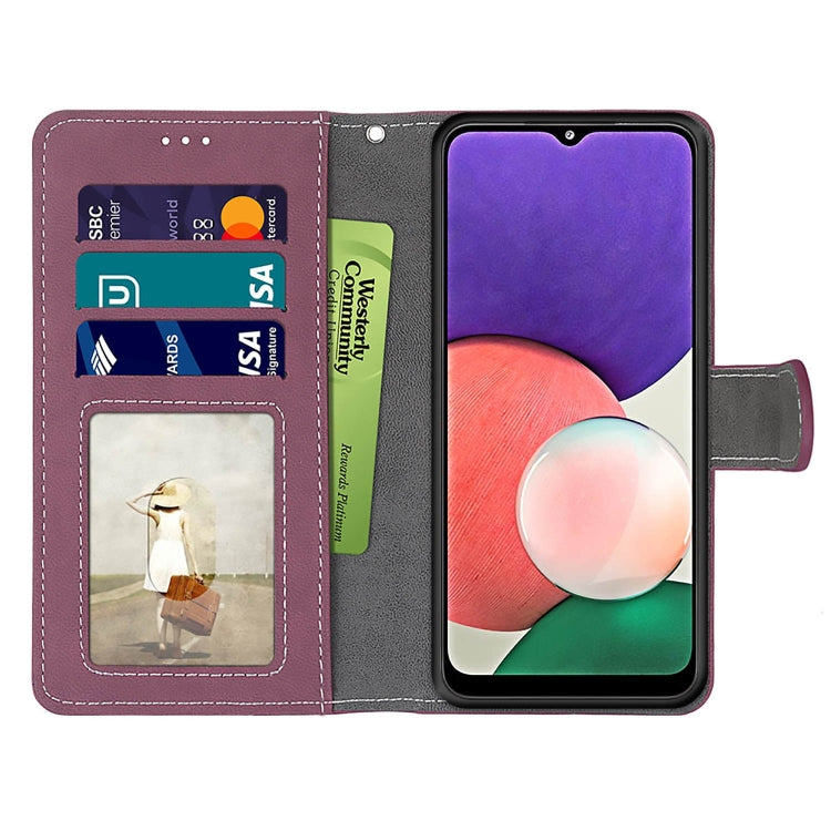 For Samsung Galaxy A22 5G Retro Frosted Horizontal Flip PU Leather Case with Holder & Card Slots & Wallet & Photo Frame