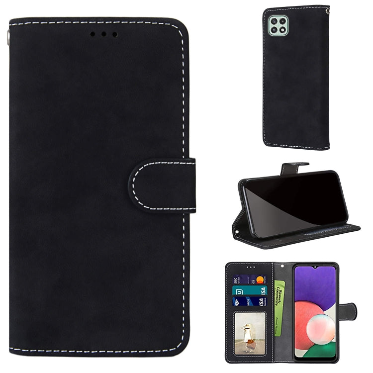 For Samsung Galaxy A22 5G Retro Frosted Horizontal Flip PU Leather Case with Holder & Card Slots & Wallet & Photo Frame