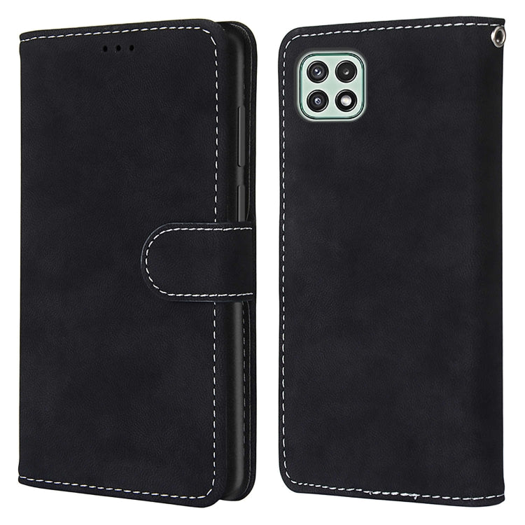 For Samsung Galaxy A22 5G Retro Frosted Horizontal Flip PU Leather Case with Holder & Card Slots & Wallet & Photo Frame