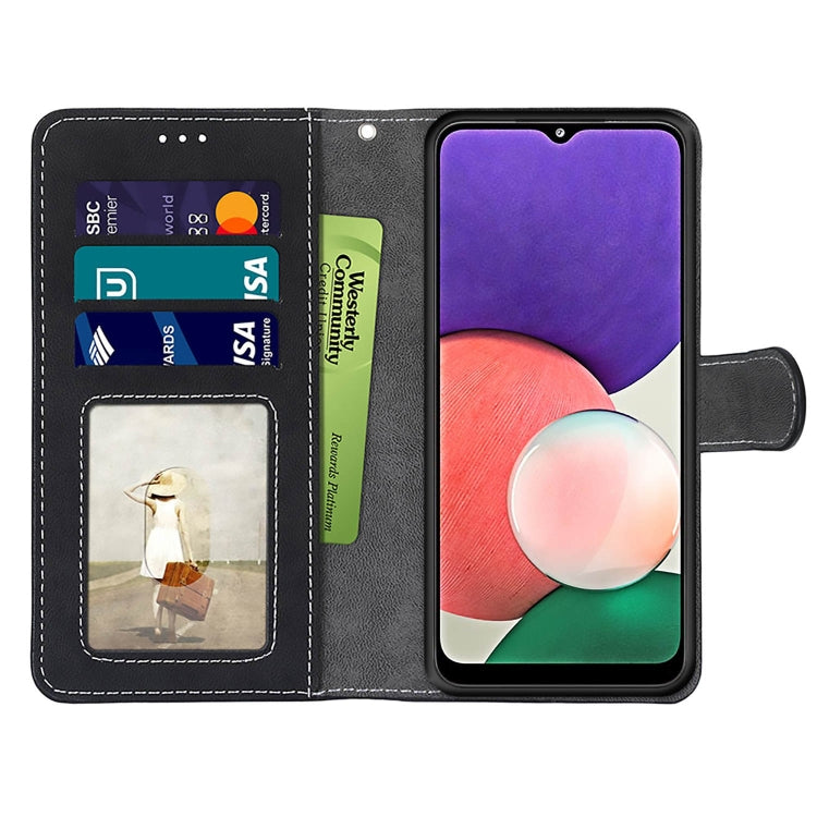 For Samsung Galaxy A22 5G Retro Frosted Horizontal Flip PU Leather Case with Holder & Card Slots & Wallet & Photo Frame