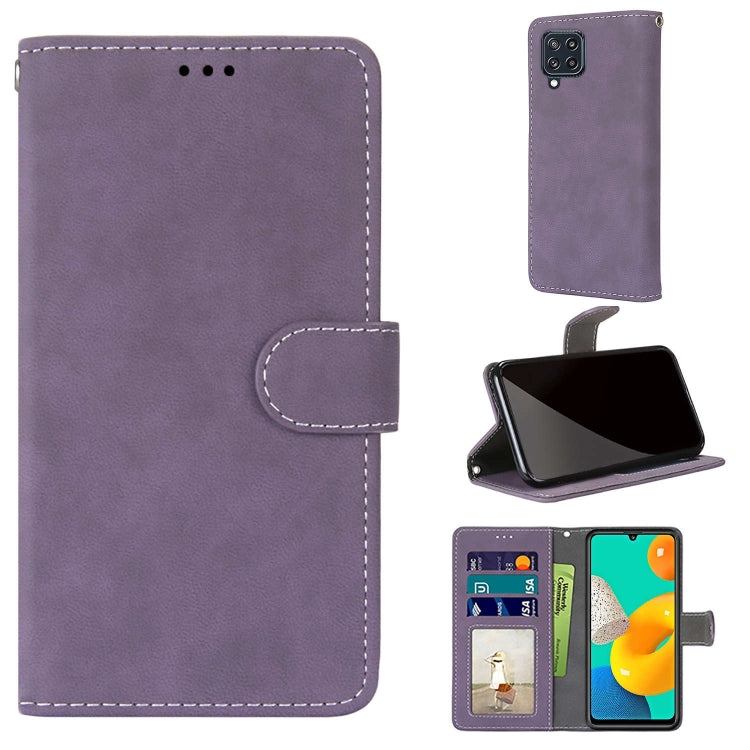 For Samsung Galaxy M32 Retro Frosted Horizontal Flip PU Leather Case with Holder & Card Slots & Wallet & Photo Frame