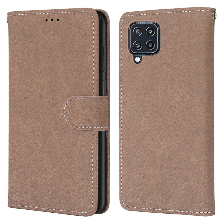 For Samsung Galaxy M32 Retro Frosted Horizontal Flip PU Leather Case with Holder & Card Slots & Wallet & Photo Frame
