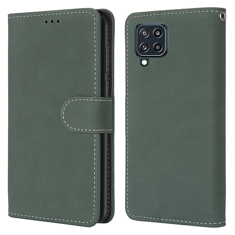 For Samsung Galaxy M32 Retro Frosted Horizontal Flip PU Leather Case with Holder & Card Slots & Wallet & Photo Frame