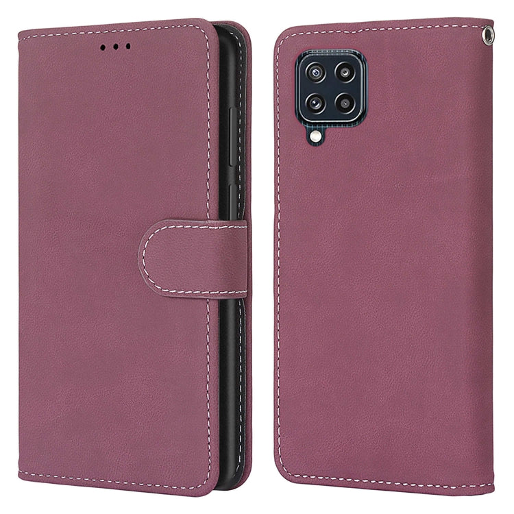For Samsung Galaxy M32 Retro Frosted Horizontal Flip PU Leather Case with Holder & Card Slots & Wallet & Photo Frame