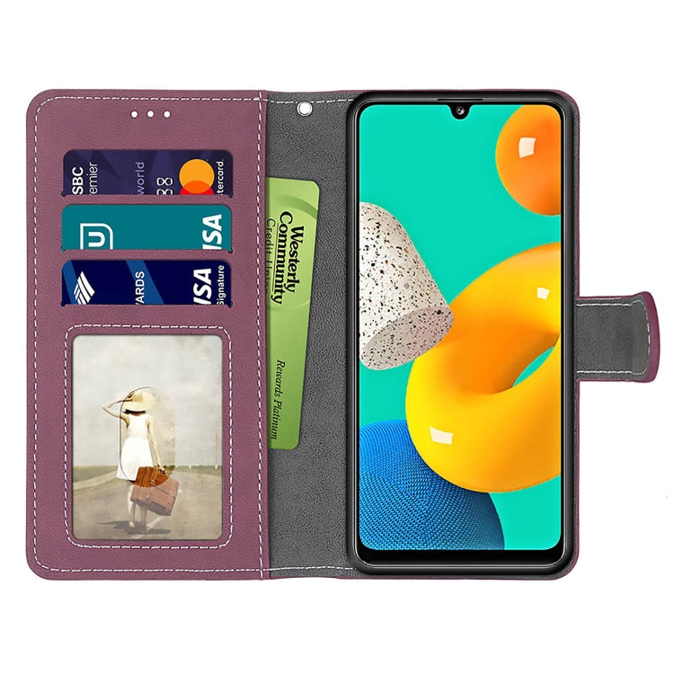 For Samsung Galaxy M32 Retro Frosted Horizontal Flip PU Leather Case with Holder & Card Slots & Wallet & Photo Frame