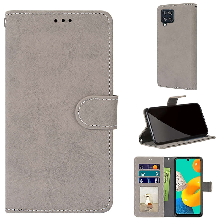 For Samsung Galaxy F22 Retro Frosted Horizontal Flip PU Leather Case with Holder & Card Slots & Wallet & Photo Frame