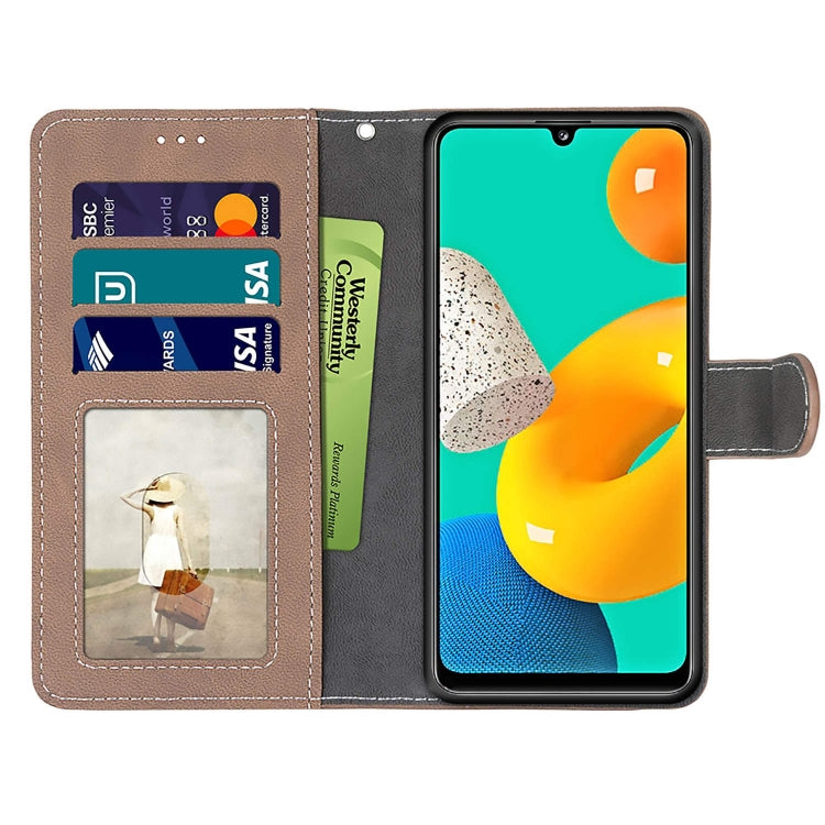 For Samsung Galaxy F22 Retro Frosted Horizontal Flip PU Leather Case with Holder & Card Slots & Wallet & Photo Frame