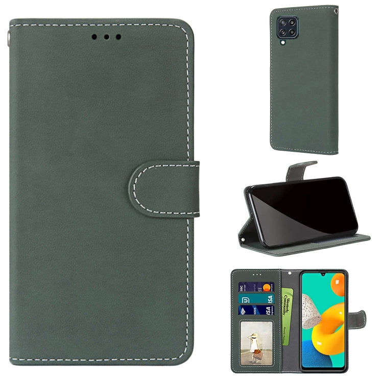 For Samsung Galaxy F22 Retro Frosted Horizontal Flip PU Leather Case with Holder & Card Slots & Wallet & Photo Frame