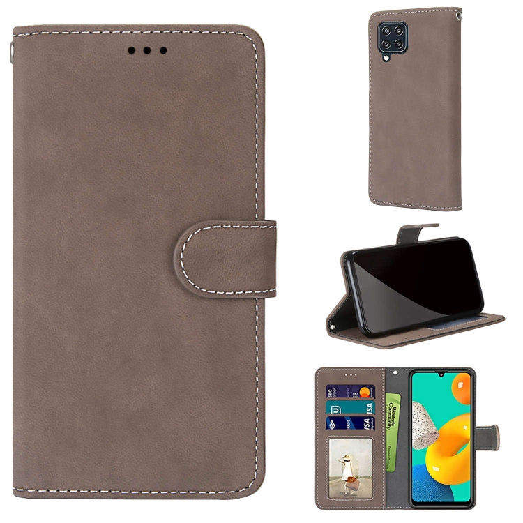 For Samsung Galaxy F22 Retro Frosted Horizontal Flip PU Leather Case with Holder & Card Slots & Wallet & Photo Frame