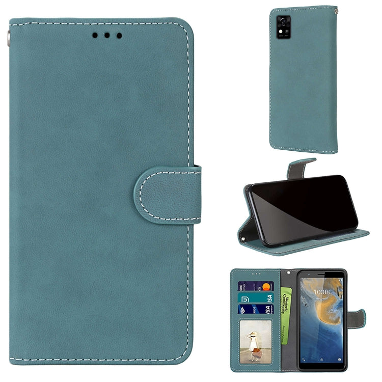 For ZTE Blade A31 Retro Frosted Horizontal Flip PU Leather Case with Holder & Card Slots & Wallet & Photo Frame