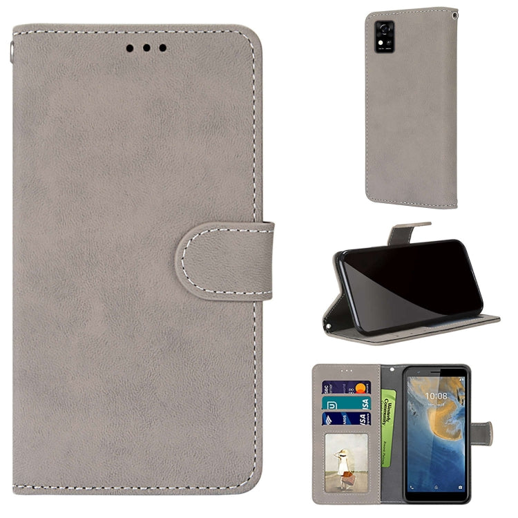 For ZTE Blade A31 Retro Frosted Horizontal Flip PU Leather Case with Holder & Card Slots & Wallet & Photo Frame