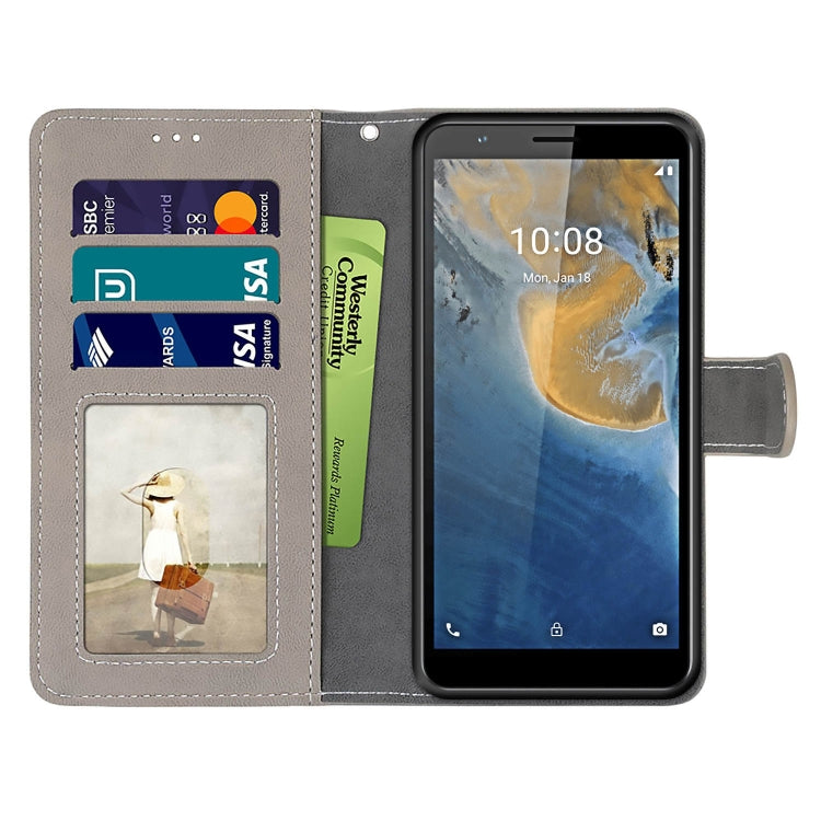 For ZTE Blade A31 Retro Frosted Horizontal Flip PU Leather Case with Holder & Card Slots & Wallet & Photo Frame